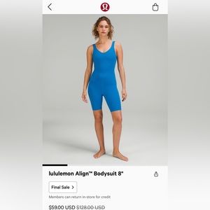 lululemon Align Bodysuit 8"